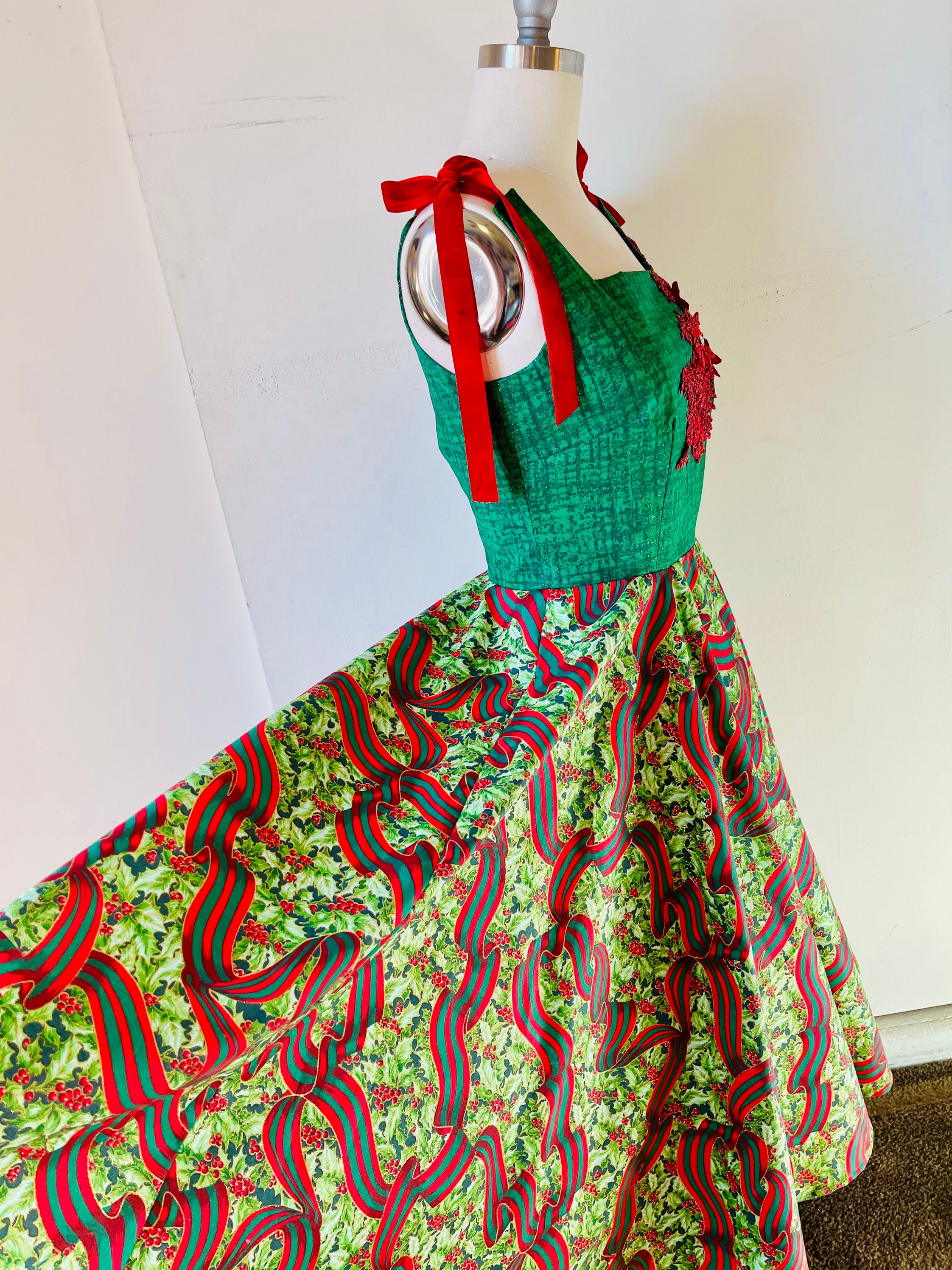 slim fit dress slacks Vintage Retro Pinup 1950 Strapless Bustier Full Skirt Floral Dress- Dila S main image 1