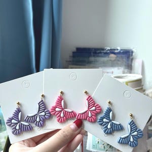 Handmade Polymer Clay Earrings, Cottagecore Butterfly Jewelry, Minimalist Elegant Shiny Cute Studs, Handmade Accessories, Statement Earrings