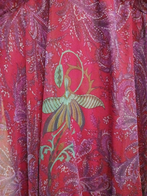 1970s Reversible Blue Floral Tapestry Cape main image 1
