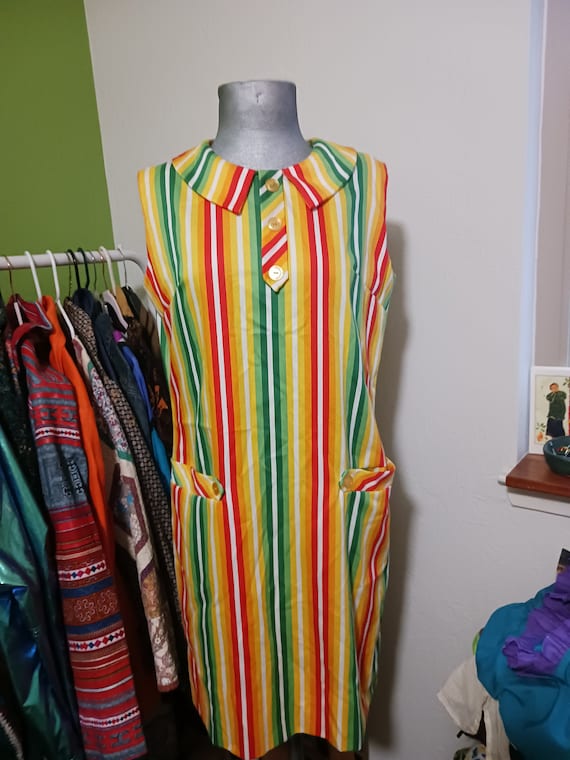 1960's cotton stripped vintage dress