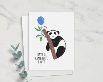 Panda Birthday Card | Funny Pun Greeting Card | A2 Handmade
