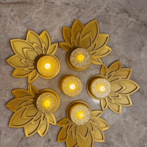 Lotus Tealight Holder For Home Decor, Diwali Decoration, Mandir Decor, Pooja decor, Indian Wedding, Housewarming Decor, Haldi Decor