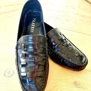 Pratesi Vintage Woven Leather Loafers BlackShoes Made In Italy Mens 9.5 Or EU 42 Woven Loafer Vintage 9.5 - Etsy main image 3