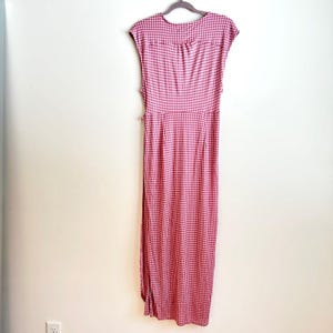 Urban outfitters pink and purple gingham cross over sleeveless wrap dress sz Lg afbeelding 5