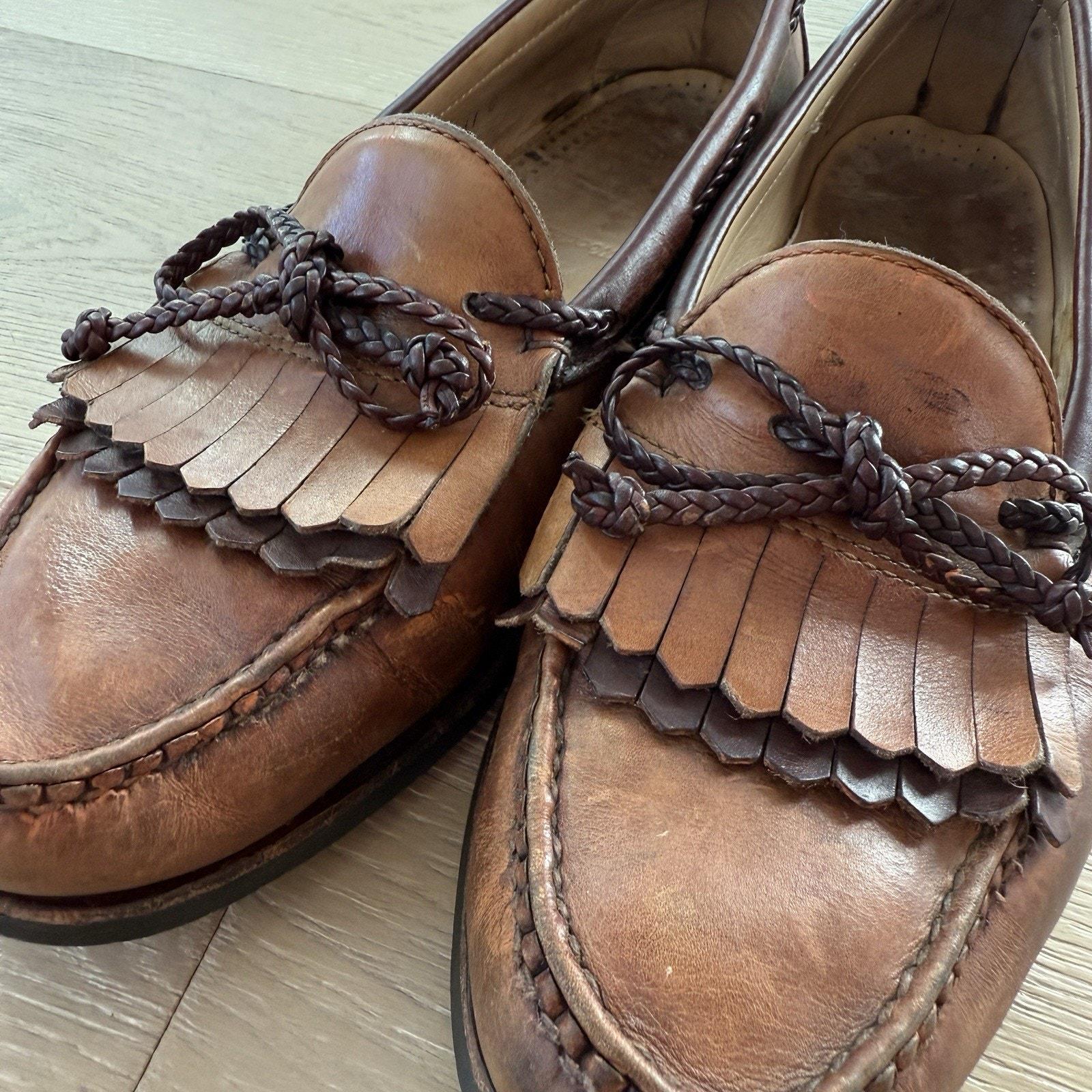 Woodstock Kiltie Slip on Leather Loafer Tan Brown Academia  display picture 1
