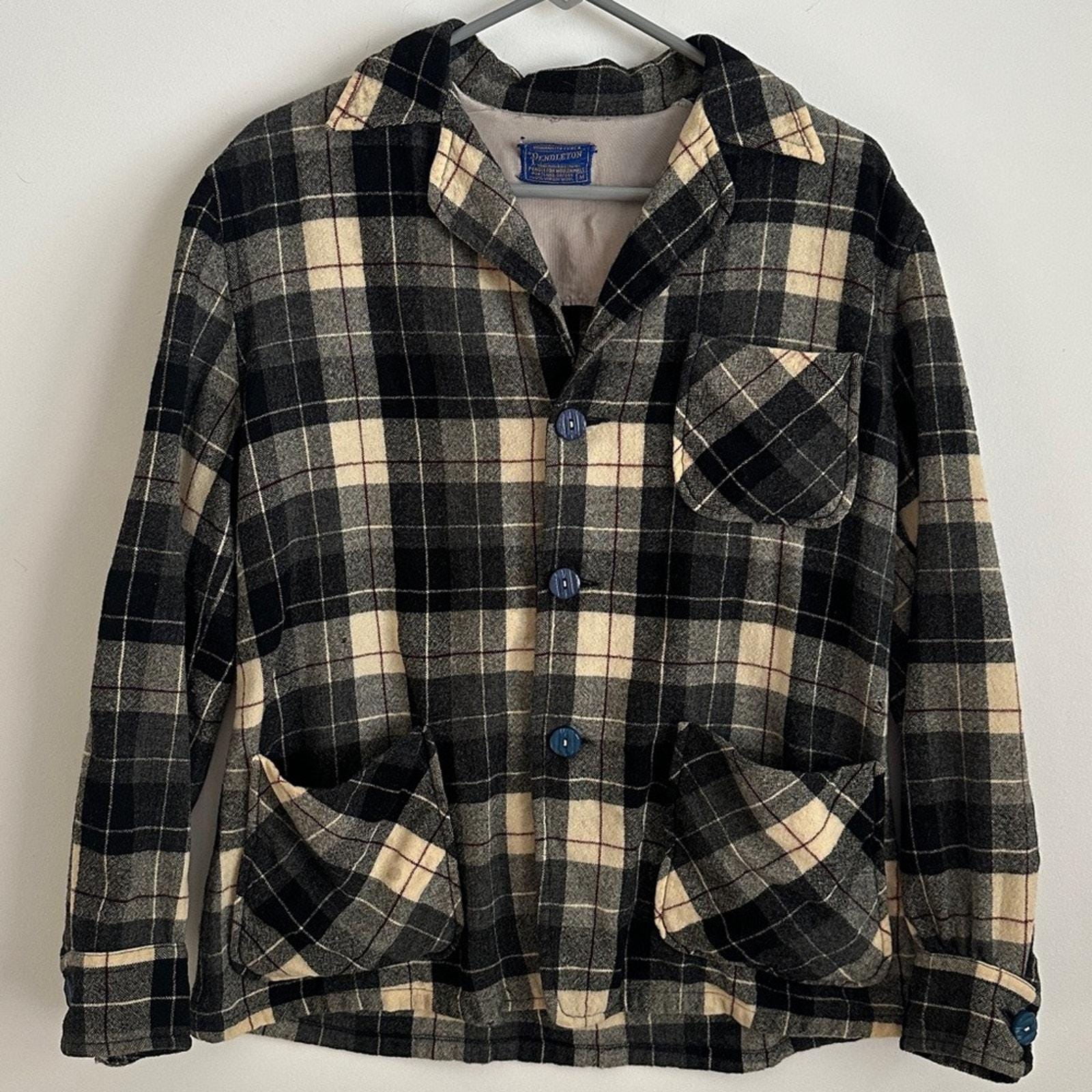【期間限定】Pendleton Plaid Wool Jacket 70's Vintage 70s Pendleton Wool Jacket Top Coat Plaid Quilted