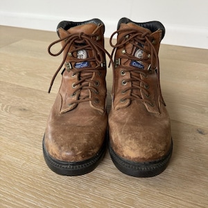 GEORGIA Boots Men Sz 10 Wide Brown Leather Farm Ranch FlexPoint Waterproof Work