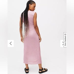 Urban outfitters pink and purple gingham cross over sleeveless wrap dress sz Lg afbeelding 3
