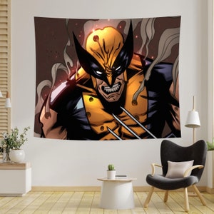 Wolverine Tapestry: Superhero Room Decor, Deadpool Wolverine Poster, Wolverine Superhero, Wolverine Deadpool Poster, Wolverine Poster