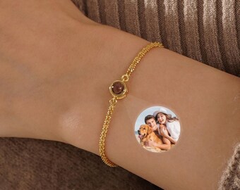 Personalized Projection Bracelet, Dog/Cat Picture Projection Bracelet for Mom, Projection Jewelry, Everyday Bracelets, Memorial Gift for Her