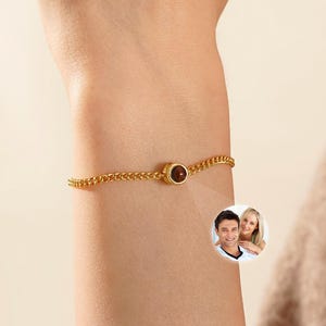 Aangepaste fotoprojectiearmband, herdenkingsfoto-armband, projectiearmband voor vrouwen, gepersonaliseerde sieraden, verjaardagscadeau voor haar