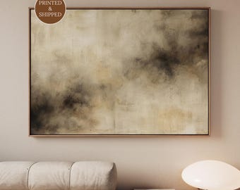 Textured Wabi Sabi Framed Canvas, Neutral Minimalist Abstract Art, Extra Large Wall Art For Over The Sofa, Japandi Living Room Decor