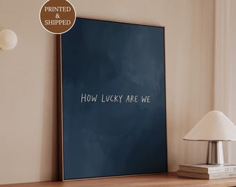 Dark Navy Love Quote Wall Art, Framed Typography Canvas Print, Minimalist Moody Artwork for Living Rooms, Blue Couples Gift