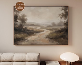 Above Couch Landscape Wall Art, Vintage Nature Canvas, Framed Extra Large Artwork for Farmhouse Living Rooms, Over The Sofa Art