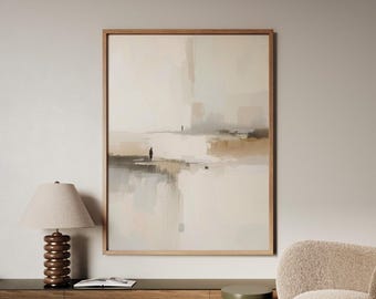 Wall Abstracted Art - Minimal Landscape Painting, Living Room Wall Decor, Modern Neutral Art Print, Bedroom Wall Art