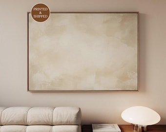 Above Couch Wabi Sabi Canvas, Framed Beige Horizontal Wall Art, Minimalist Abstract Neutral Living Room Decor, Textured Wall Art