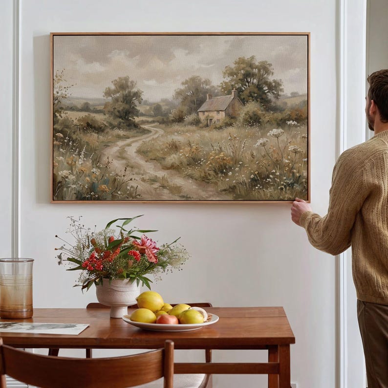 Vintage Wildflower Cottagecore Wall Art, French Country Farmhouse Decor ...