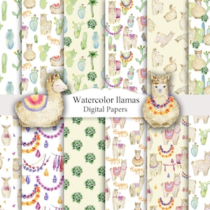 Carta con lama acquerellati, animali, motivi senza soluzione di continuità per bambini, carta per scrapbooking per bambini.