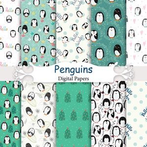 Niedliches Pinguin-Papier, Baby-nahtlose Muster, Scrapbook-Papierpackung.