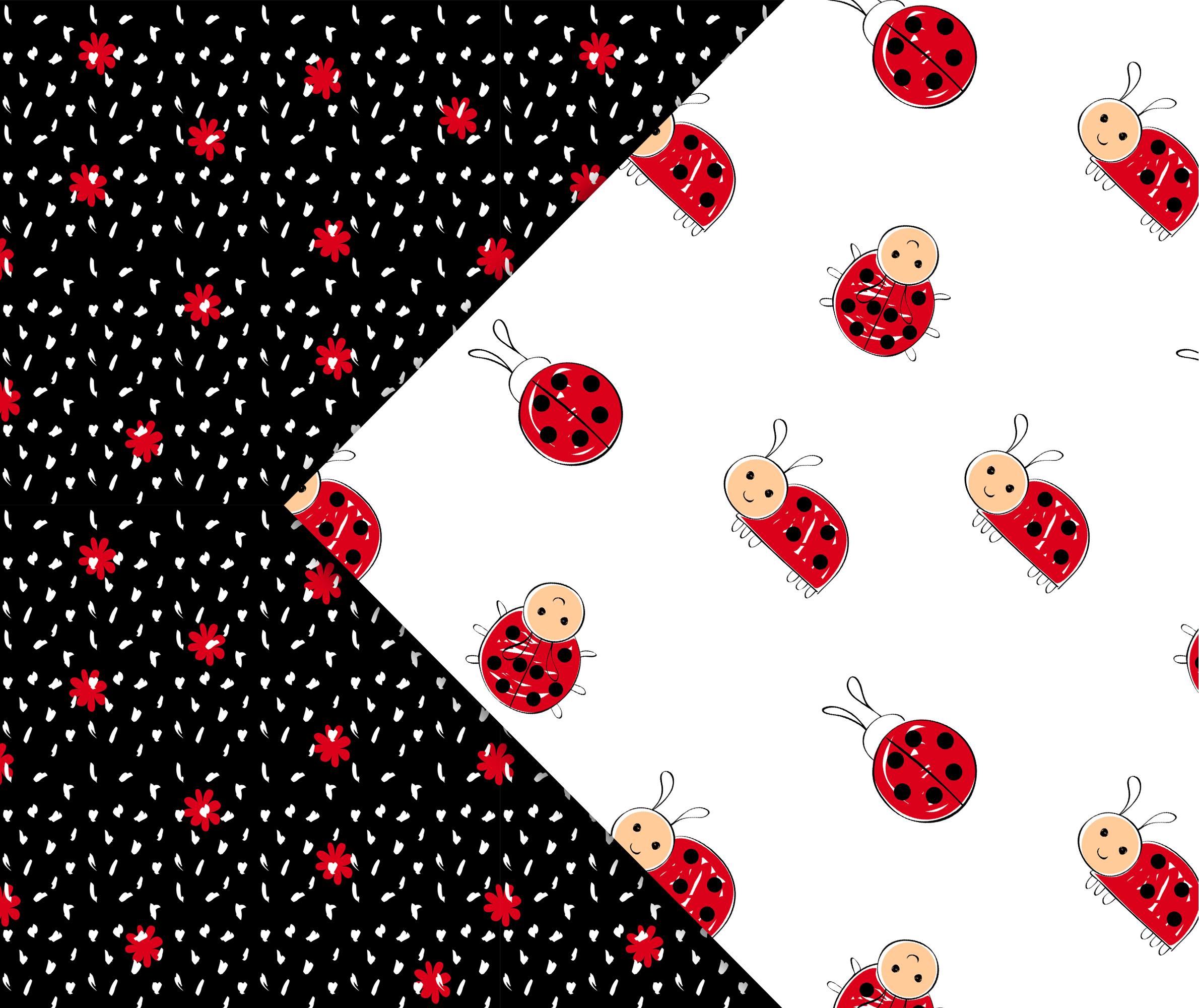 Cute Ladybug Papers, Kids Seamless Patterns. - Etsy