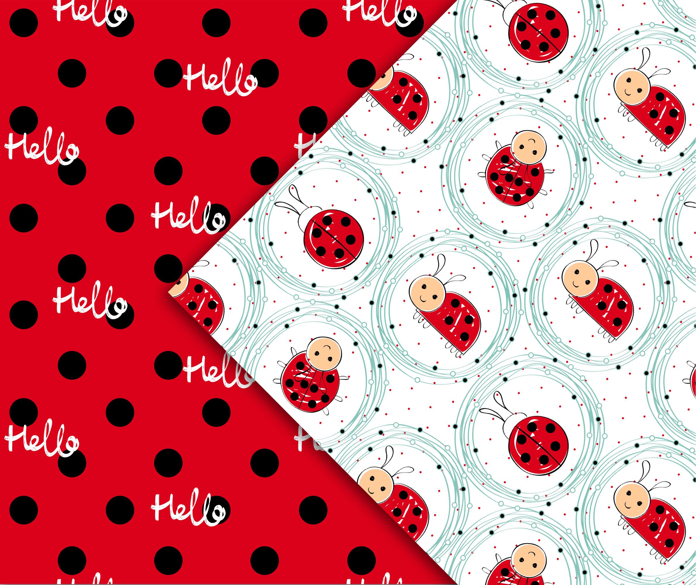 Cute Ladybug Papers, Kids Seamless Patterns. - Etsy