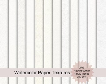 Texturas de papel de acuarela, fondo de textura, papel de scrapbooking blanco, textura de papeles, álbum de recortes, descarga digital.