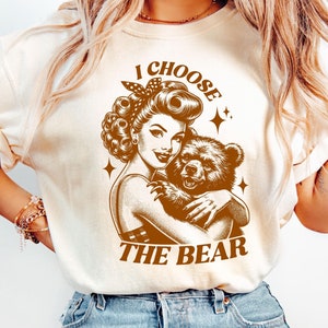 Comfort Colors® I Choose the Bear Shirt, I Choose the Bear Baby Tee,Bear Trend Shirt, Tiktok Trend, Women&#39;s Baby Tee,90&#39;s Aesthetic Baby Tee