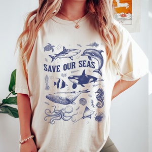 Comfort Colors® Save Our Seas Shirt, Protect Our Oceans Shirt, Shark Shirt, Respect The Locals Shirt, Surfing Shirt, Ocean Lover,Sea Animals