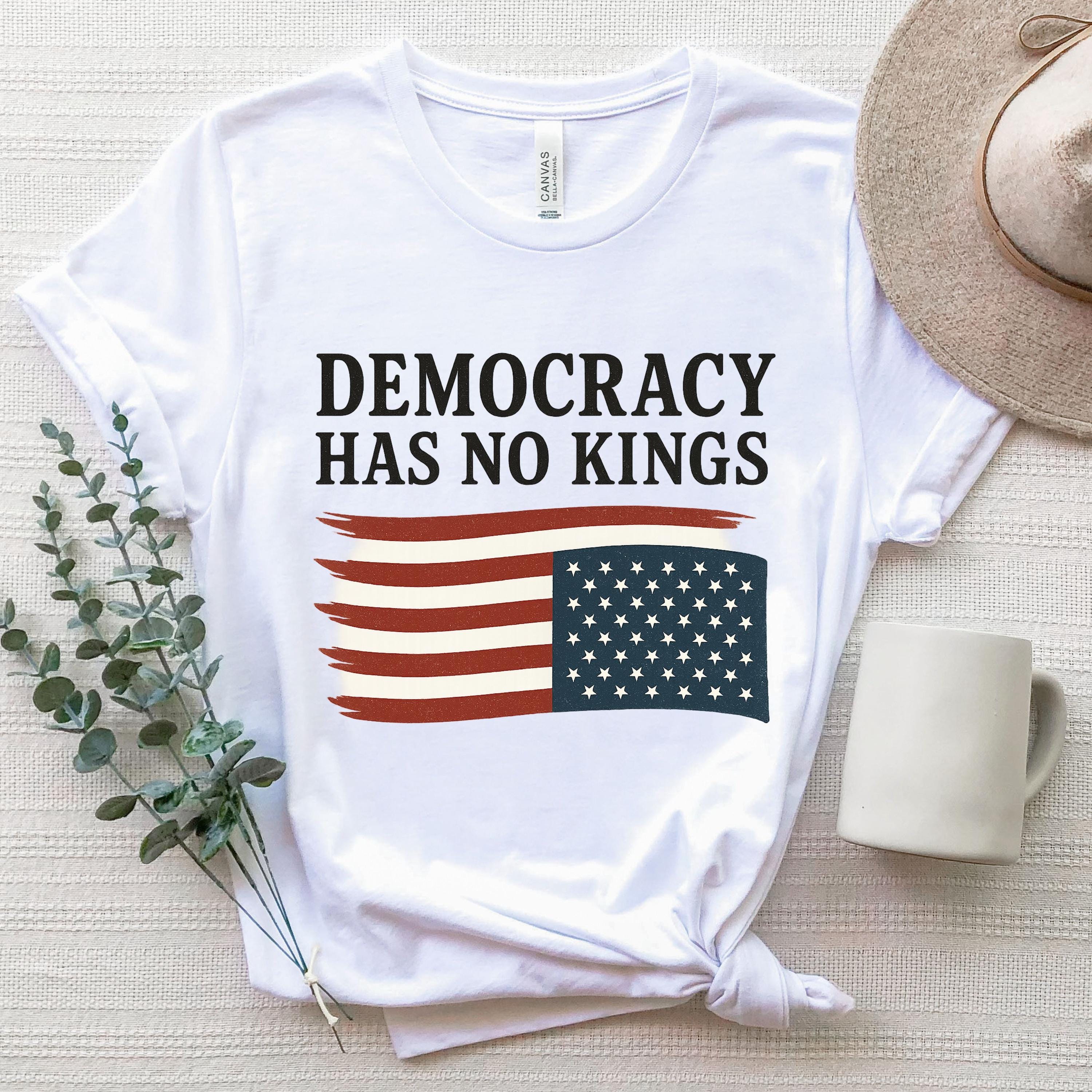 Democracy Has No Kings Shirt,Anti Trump Shirt, upside down American flag shirt, Anti Maga shirt, Liberal Tshirt, Democrat shirt, Resist tee