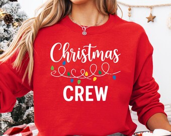Felpa girocollo natalizia, maglione con luci di Natale, maglione natalizio per la famiglia, girocollo natalizio, felpa con cappuccio natalizia, felpa natalizia