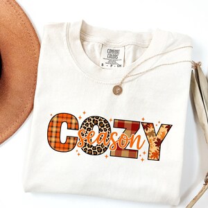 Comfort Colors® Cozy Season Shirt, Fall Season T-Shirt, Autumn Cozy Shirt, Cute Cozy Season T-Shirt, Floral Cozy Season Tee, Girl Fall Shirt