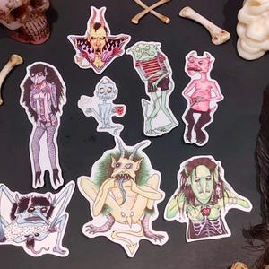 Ensemble d'autocollants démons et diables (goth, punk, métal, alternatif, effrayant)