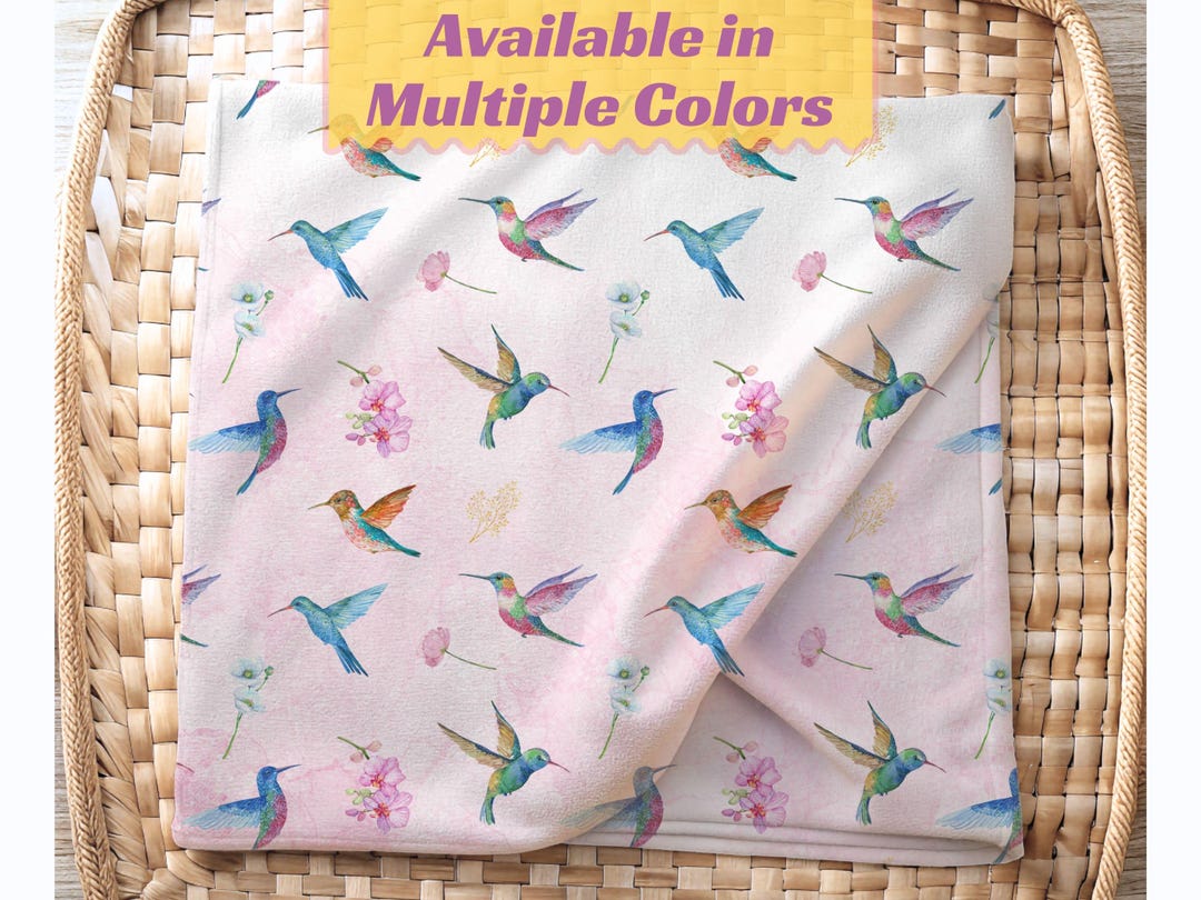 Bird Blanket Custom Hummingbird Throw Blanket Floral Blanket Gift for ...