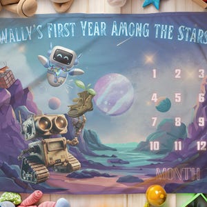 Baby mijlpaal deken ruimte thema maandelijkse groei grafiek Robot Galaxy kwekerij decor pasgeboren foto prop kraamcadeau voor aanstaande moeder