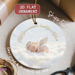 Personalisierte Fehlgeburt Ornament, Baby Verlust Engel Ornament, gehalten für einen Moment geliebt für ein Leben lang, Erinnerungsgeschenk, Schwangerschaft Verlust Andenken