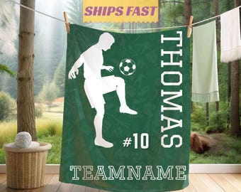 Personalized Soccer Blanket Soccer Team Gift Custom Name Blanket Senior Night Gift Graduation Gift Class of 2025 Gift for Grandson