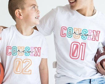 Maglietta Cousin Crew, fantastiche magliette abbinate del Cousin Club, magliette personalizzate per bambini con nome, vestito per la riunione di famiglia, regalo per cugini o nipoti