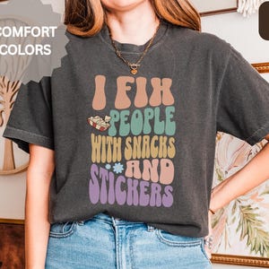 Comfort Colors Retro Occupational Therapy Shirt, OT Shirt, Pediatric OT Gift for Women, OTA Assistant Tee, Floral Therapist Crewneck