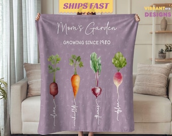 Personalized Mothers Day Gift for Mom Birthday Gift from Daughter Christmas Gift for Mom Blanket with Kids Names