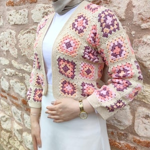 Granny Square Cardigan, Granny Square Jacket, Grammy Square Coat, Granny Sweater, Granny Squares
