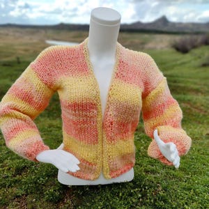 Handmade Knitted Alpaca Wool Cardigan, Chunky Cardigan, Alpaca Gifts, Size S/M