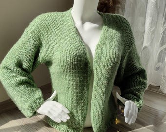 トップス Sears mohair cardigan 60s Vintage 1960's Mohair Wool Cardigan Sears Premiere Size M