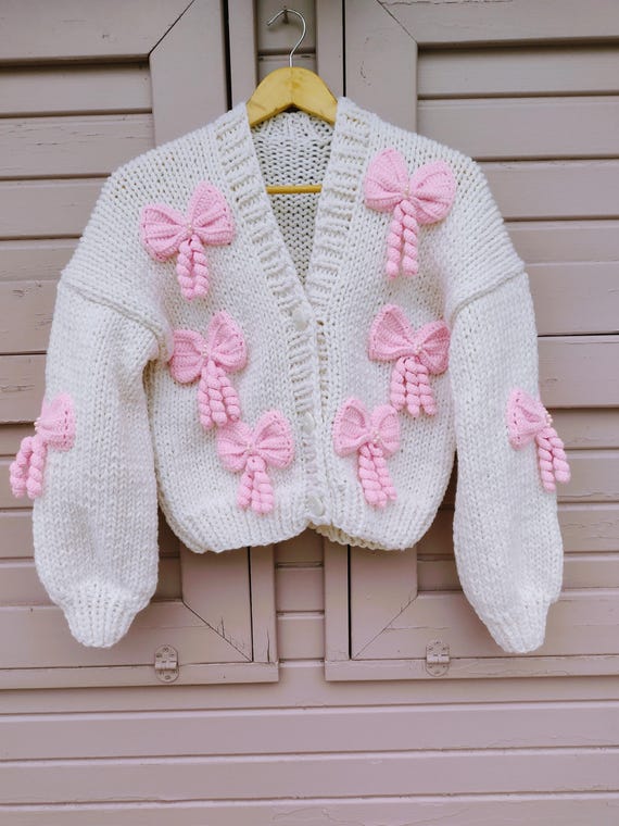 yilon ROSE RIBBON CARDIGAN white yilon ROSE RIBBON CARDIGAN ivory