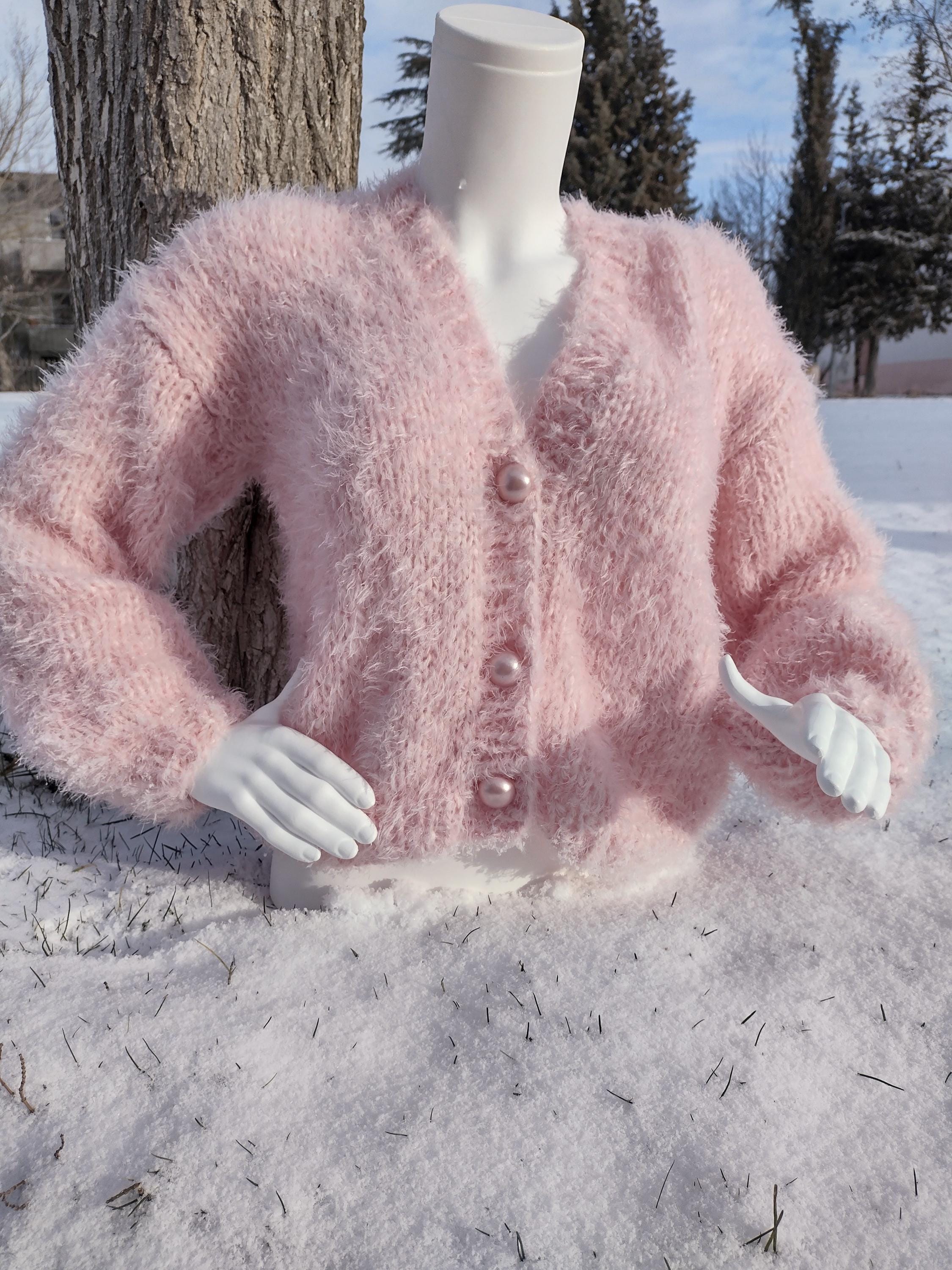 Light Pink Shaggy Cardigan MUSINSA MUSINSA STANDARD WOMAN Women's