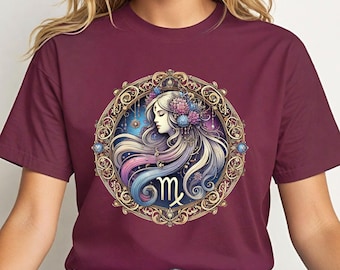 T-shirt met sterrenbeeld Maagd | T-shirt hemelse astrologie, shirt horoscoop sterrenbeeld