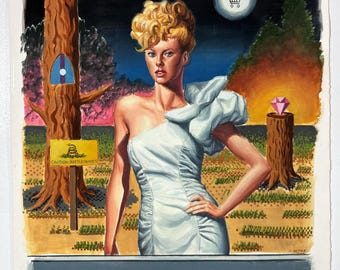 Pintura surrealista contemporánea en gouache