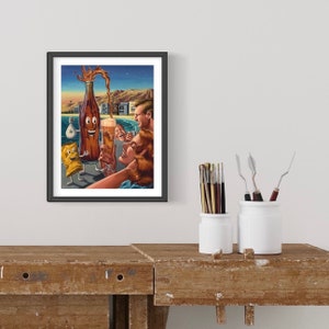 Surreal Hollywood Beach Painting Art Print
