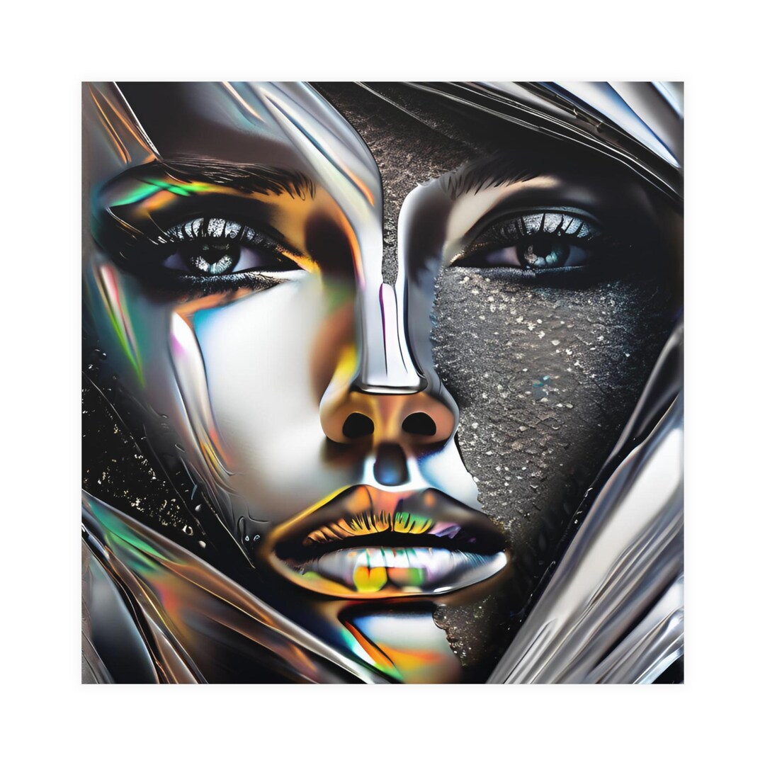 Matte Paper Poster Elegant Woman in Silver, Art Print, Wall Art Decor ...