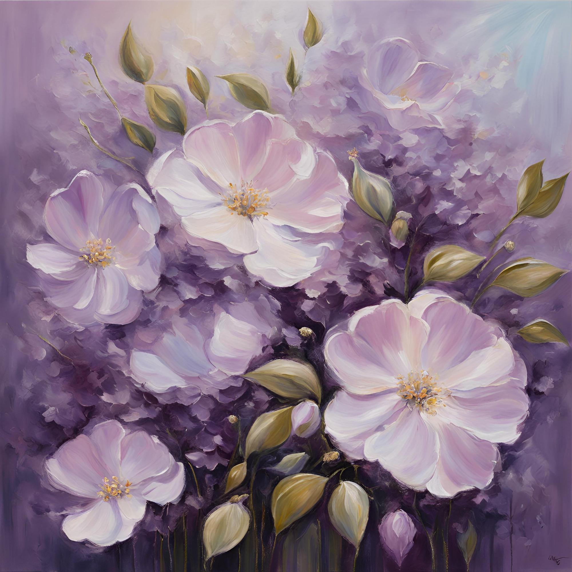 Elegant purple flower picture for download – flower art for wall decoration, DIGITAL, download