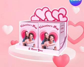 Valentine’s Day Surprise Box Template, DIY Printable Gift Box, Personalized Romantic Gift for Couples, Friends&Anniversary, Cute Paper Craft